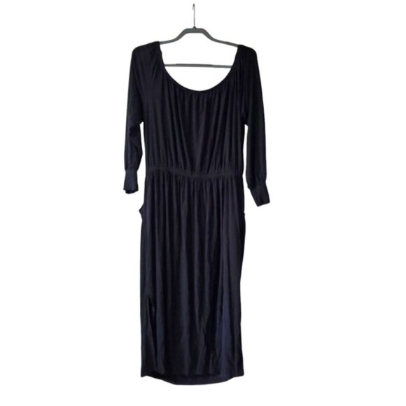 Torrid Supersoft Black Jersey Lounge Minimalist Stretch Goddess Midi Dress XL - Picture 2 of 8